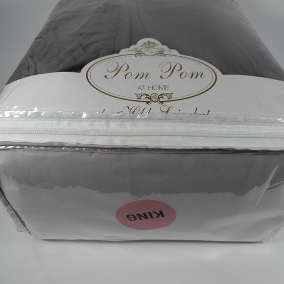 POM POM at HOME Rowan Crinkled Cotton Duvet Cover Set KING Midnight NEW $345 - Picture 8 of 10